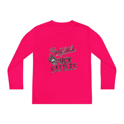 Ponytails & Puck Battles Youth Long Sleeve by Sport-Tek