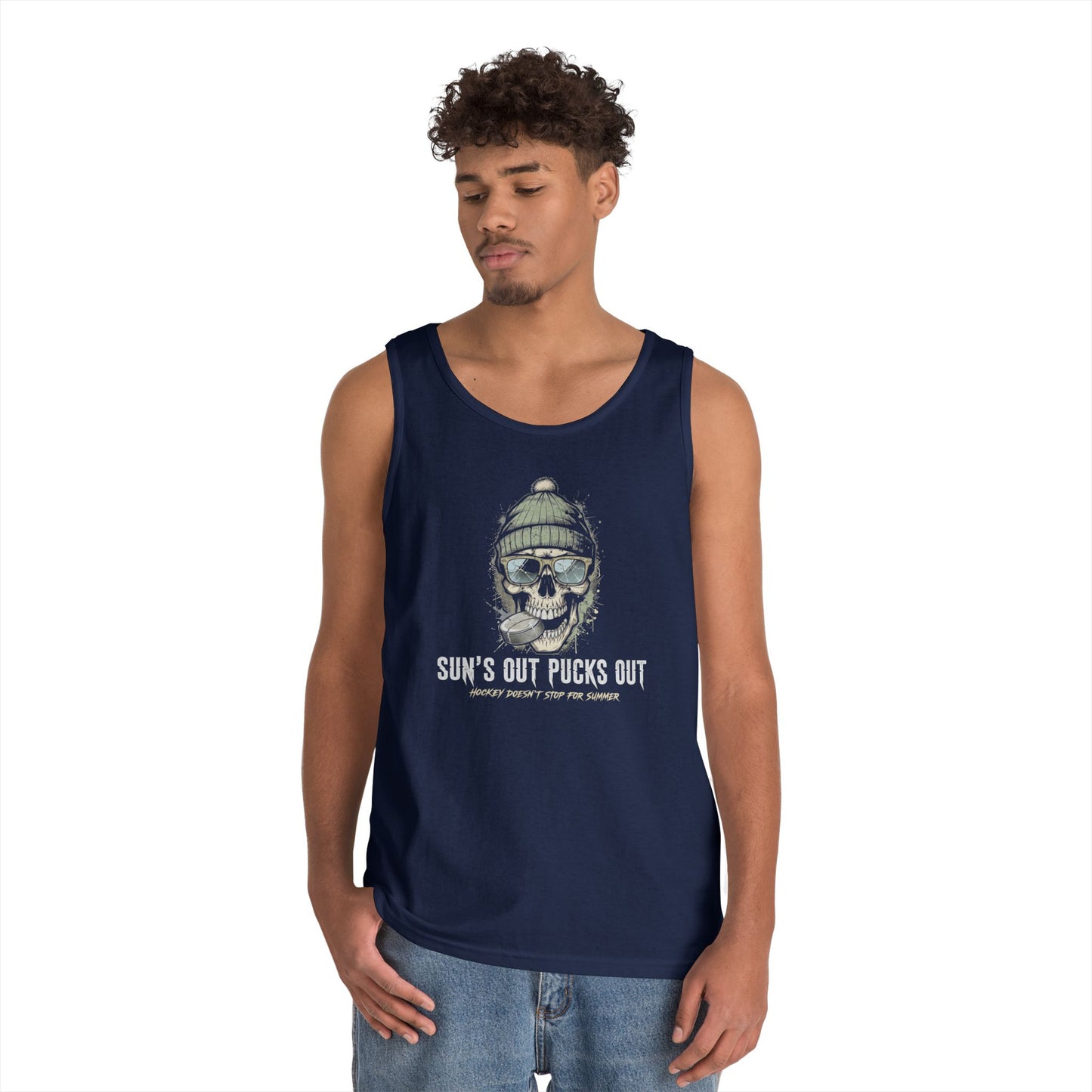 "Sun's Out Pucks Out" Hockey Summer Tee