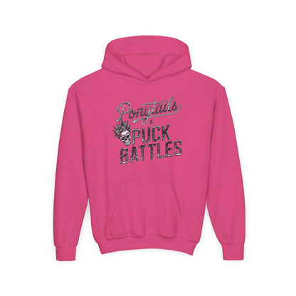 Ponytails & Puck Battles Hooded Sweatshirt by Gildan
