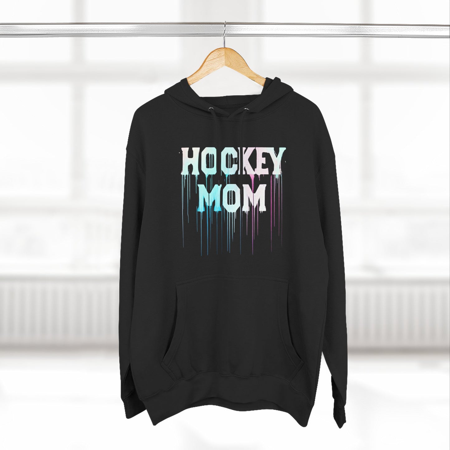 Lane Seven Hockey Mom Fleece Hoodie, Cozy Sweatshirt for Hockey Moms, Gift for Sports Enthusiasts, Winter Apparel, Perfect for Game Days
