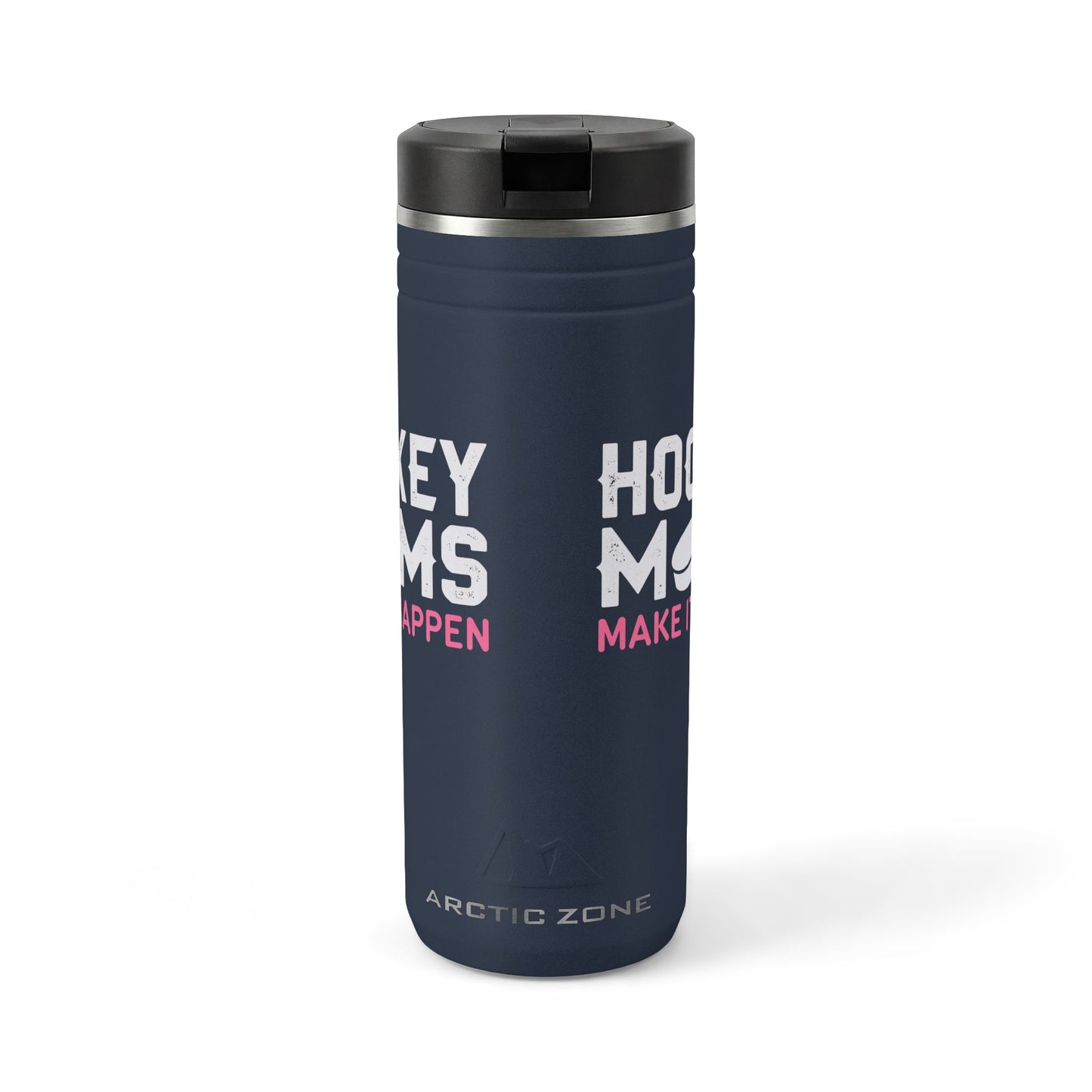 Titan 24oz Thermal Straw Tumbler — “Hockey Moms Make It Happen” Insulated Travel Cup