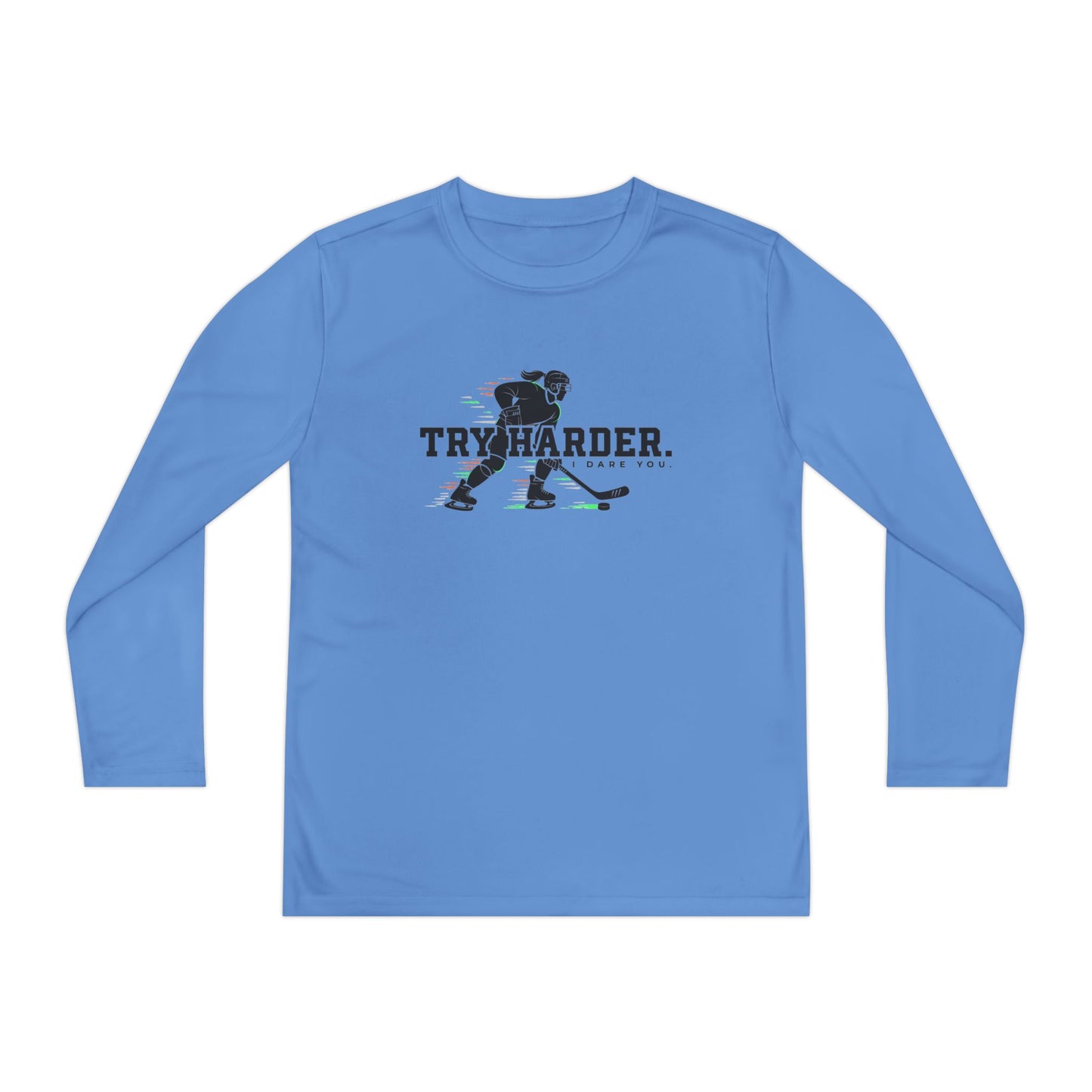 Try Harder Hockey Youth Long Sleeve Tee