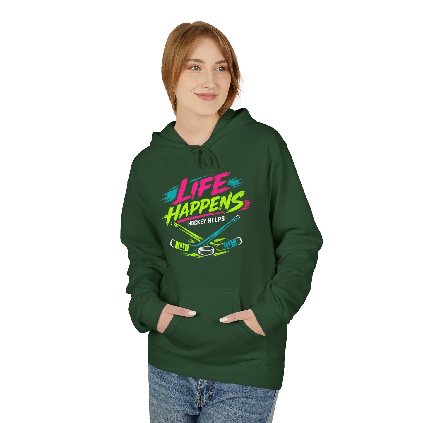 Hockey 'Life Happens' Fleece Hoodie