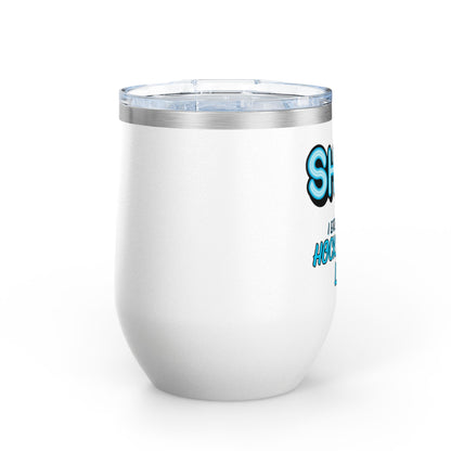 ShhhHockey Mom Wine Tumbler, 12oz | Shhh! I Earned This | Gift for Hockey Moms | Stainless Steel Insulated Cup | Sports Moms