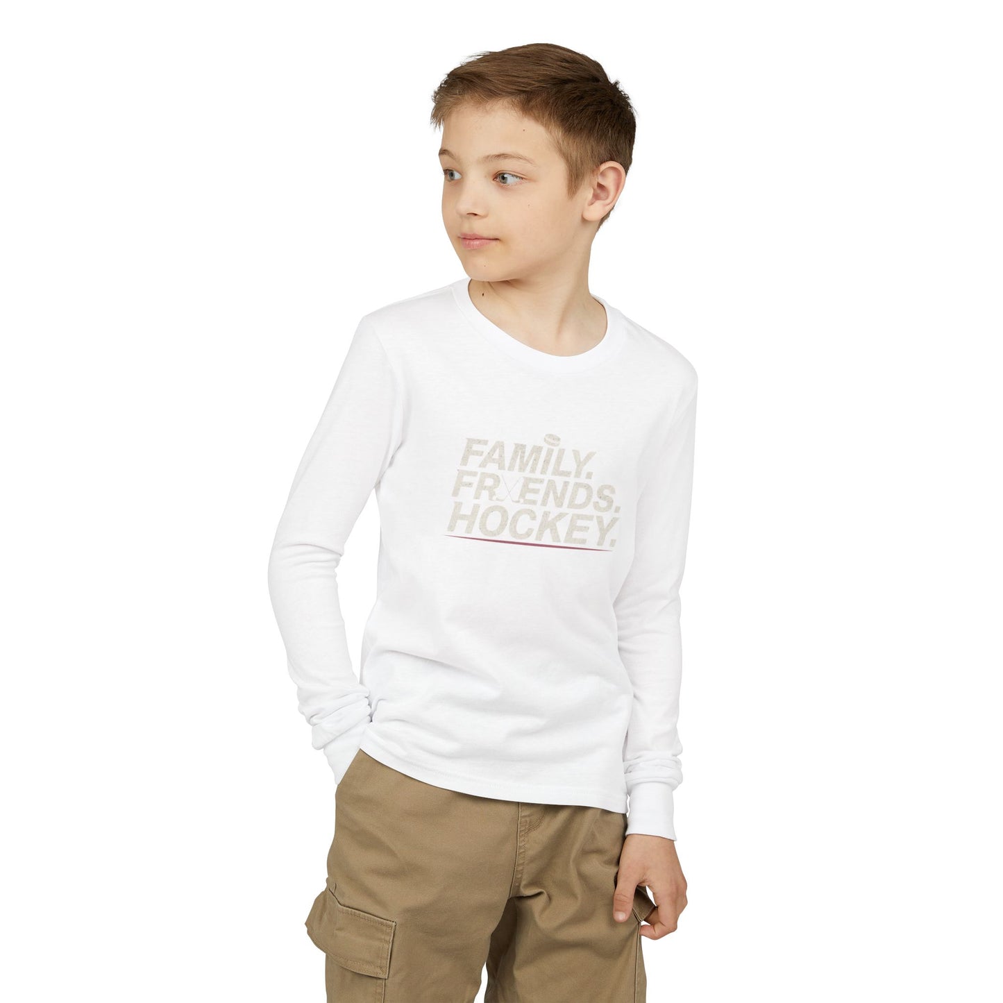 Family Friends Hockey Youth Long Sleeve Tee