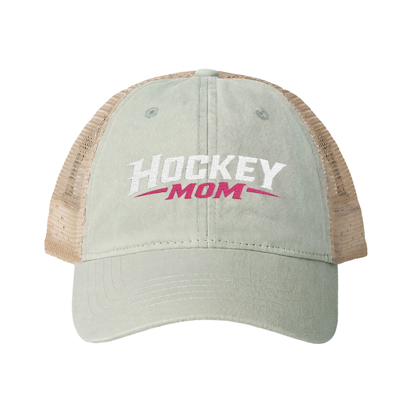 Women's Washed Mesh-Back Personalized Hockey Mom Hat