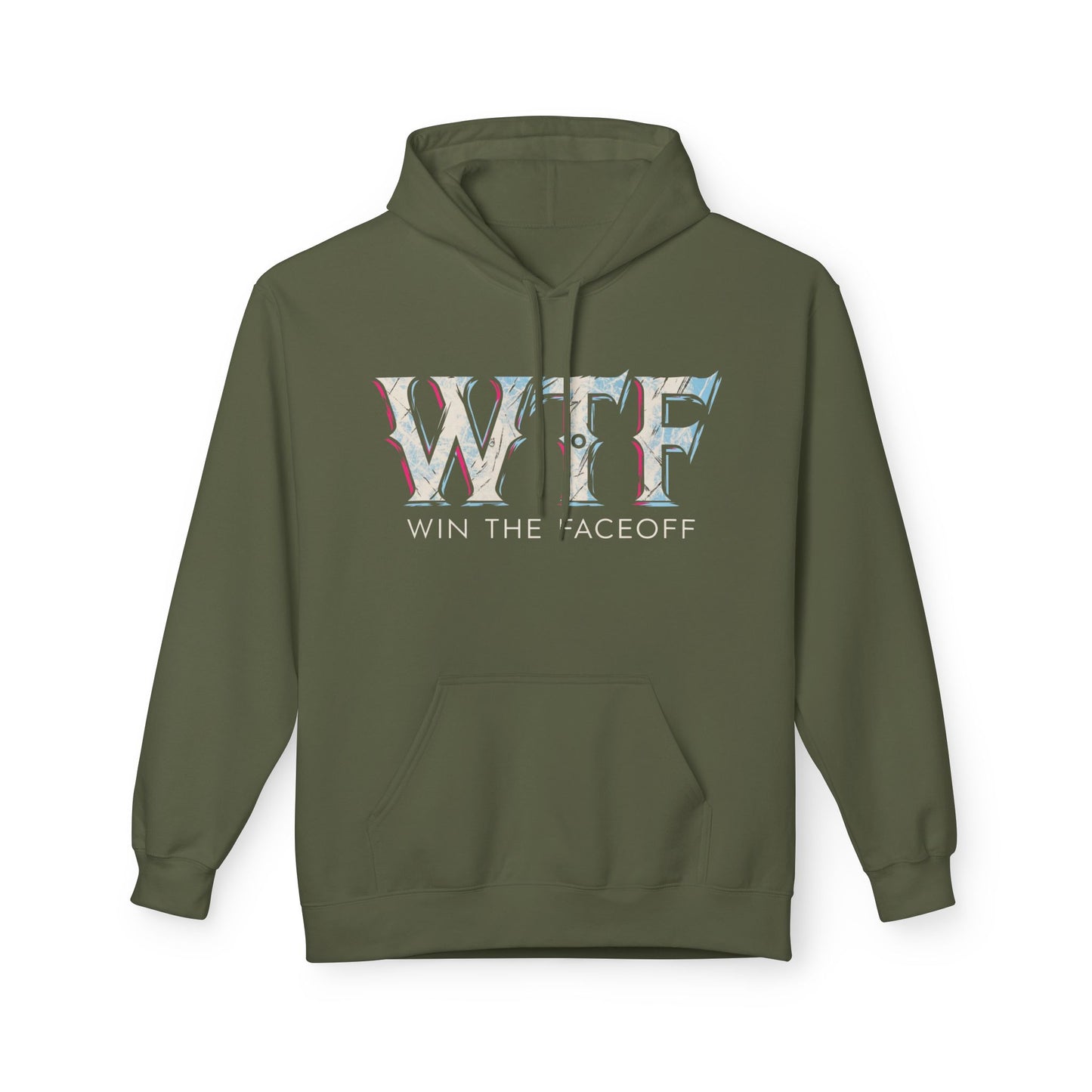 W T F Win The Faceoff Fleece Hoodie