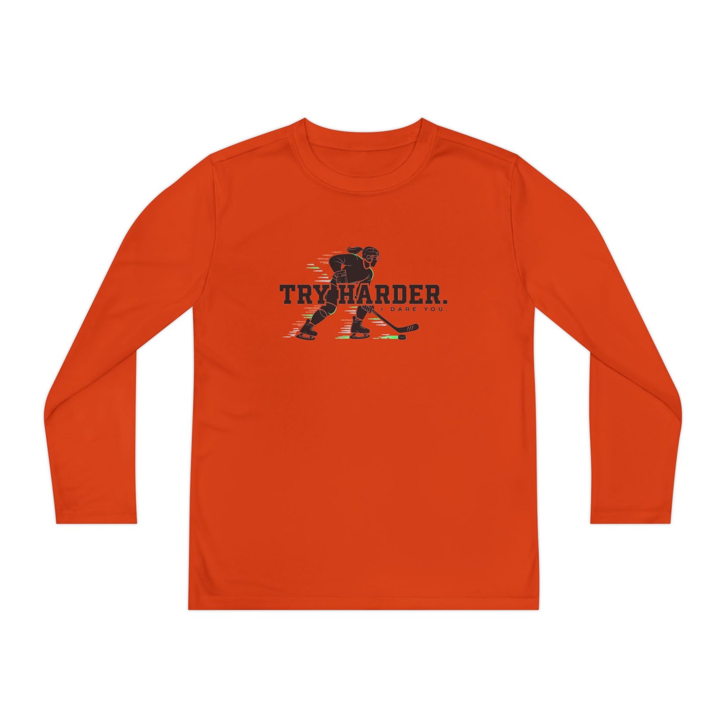 Try Harder Hockey Youth Long Sleeve Tee