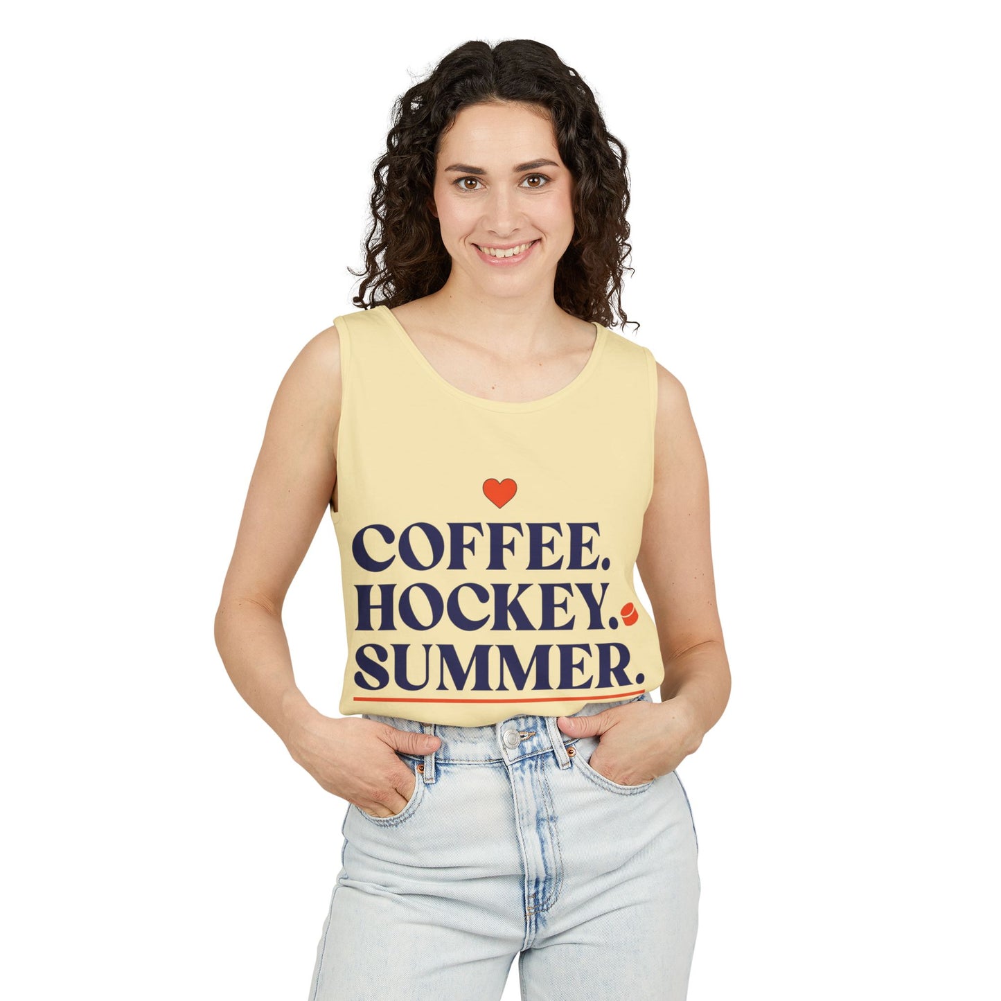 Coffee. Hockey. Summer. Tank Top