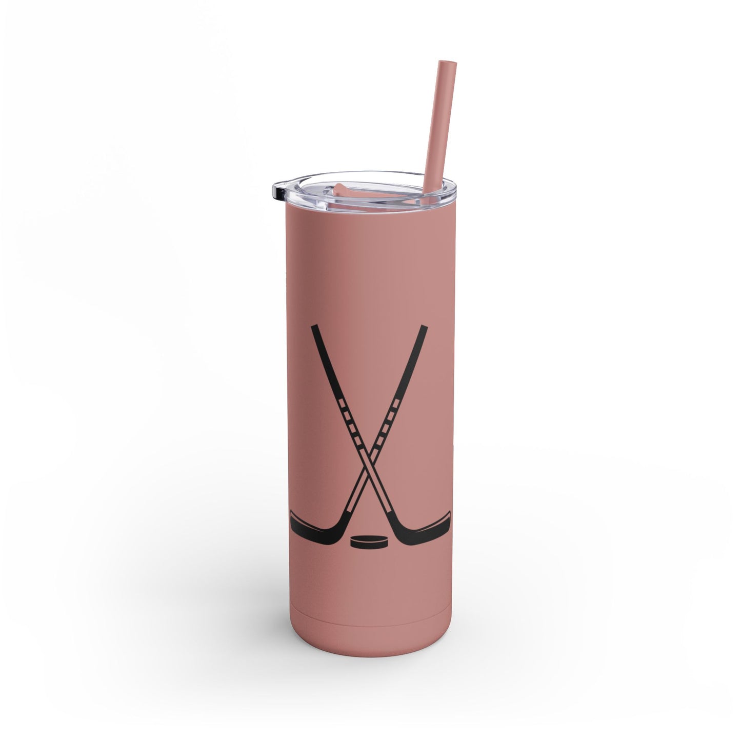 Hockey Themed Skinny Tumbler, Personalized Travel Mug, Sports Team Gift, Hockey Fan Merchandise, Unique Cup for Players