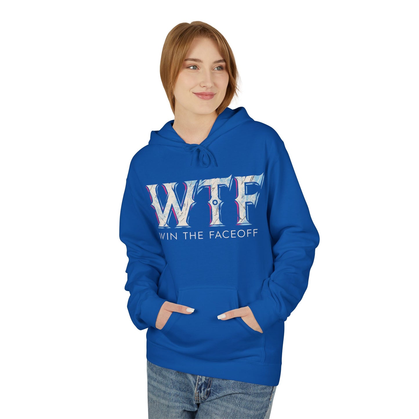 W T F Win The Faceoff Fleece Hoodie