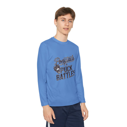 Ponytails & Puck Battles Youth Long Sleeve by Sport-Tek