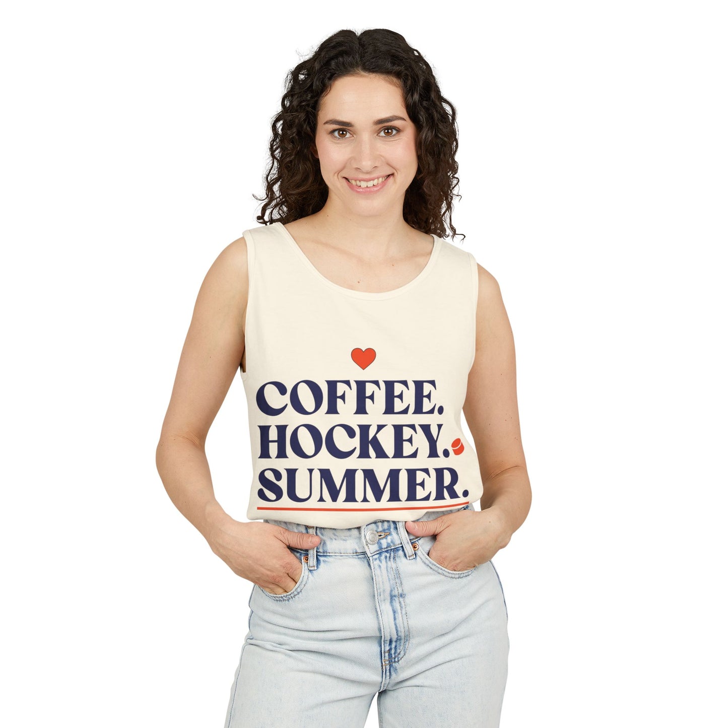 Coffee. Hockey. Summer. Tank Top
