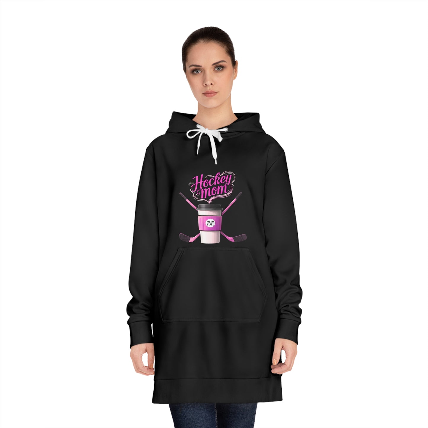 Women's Hockey Mom Hoodie Dress, Cozy Outfit for Sports Moms, Athletic Apparel, Perfect Gift for Hockey Lovers, Sports Game Wear, [...]