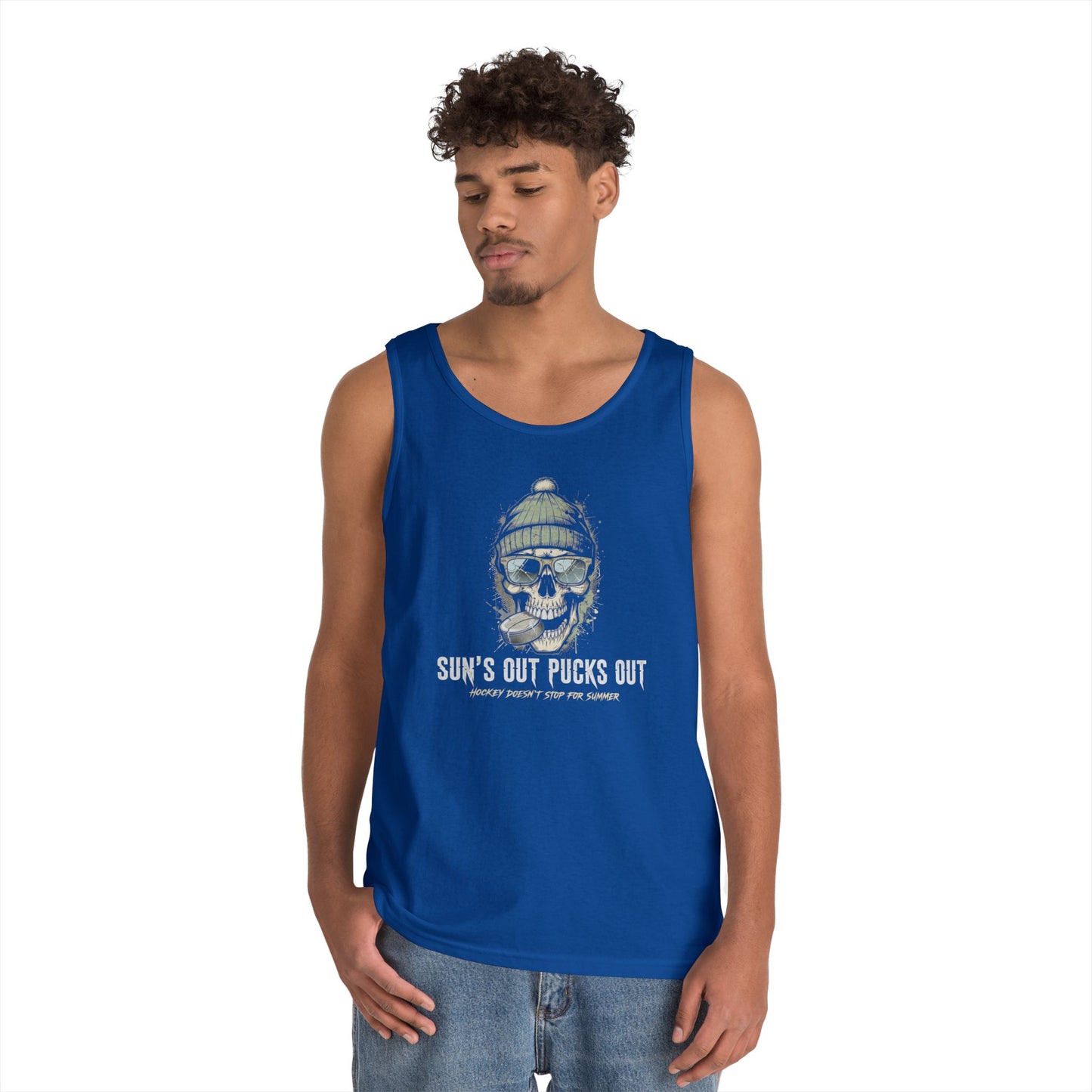 "Sun's Out Pucks Out" Hockey Summer Tee