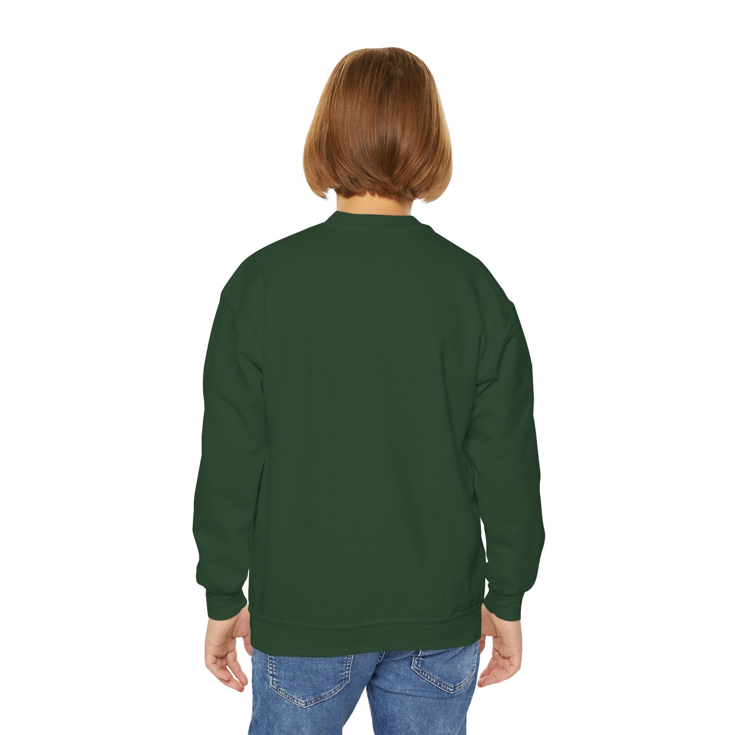 Youth Crewneck Sweatshirt — "Life Happens, Hockey Helps"