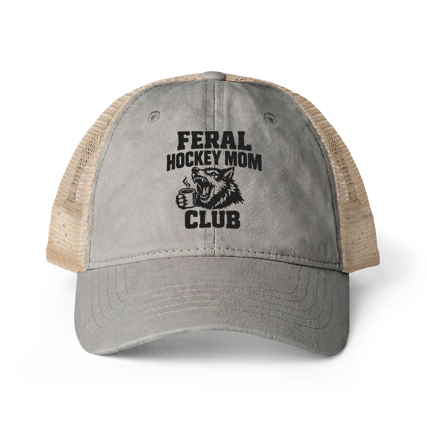 Feral Hockey Moms Club -  Washed Mesh-Back Cap
