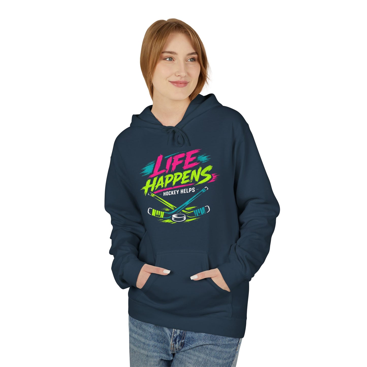 Hockey 'Life Happens' Fleece Hoodie