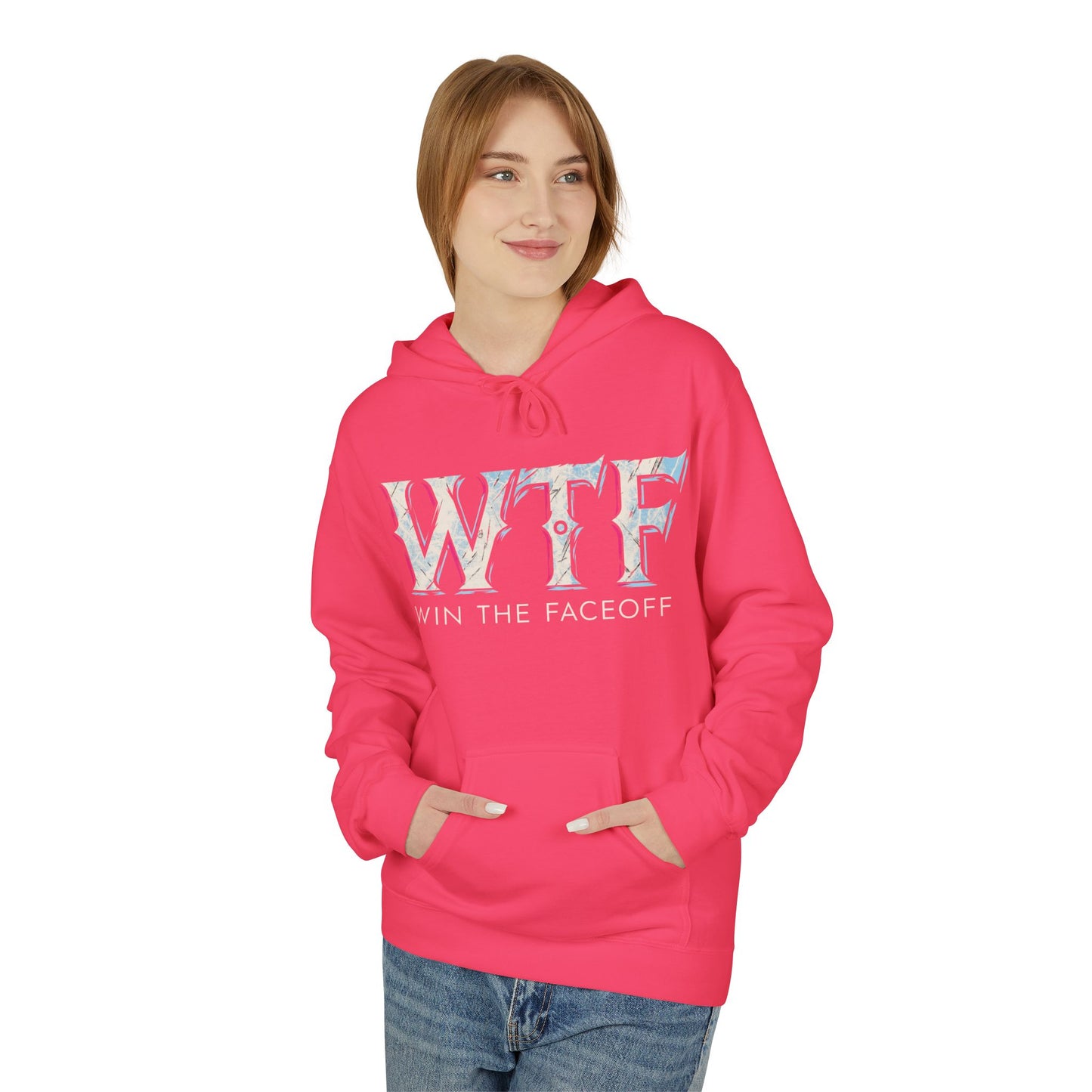 W T F Win The Faceoff Fleece Hoodie