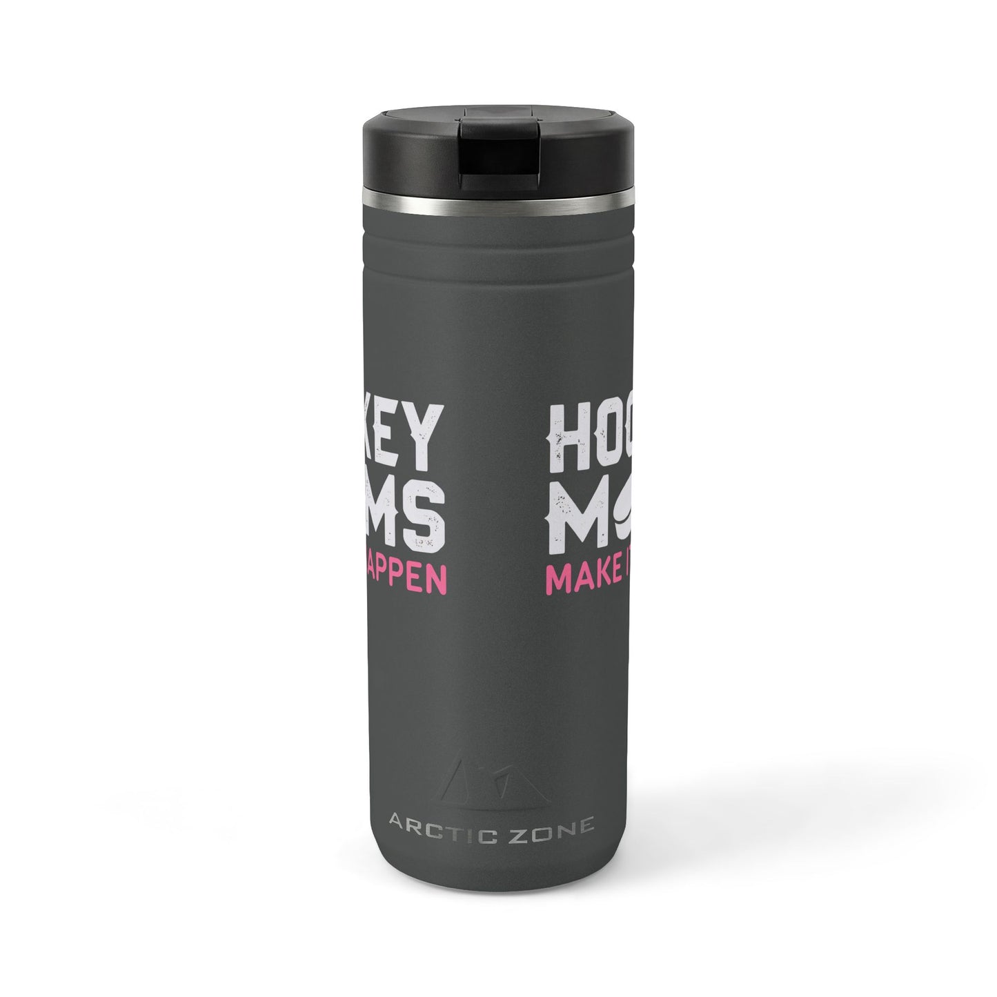 Titan 24oz Thermal Straw Tumbler — “Hockey Moms Make It Happen” Insulated Travel Cup