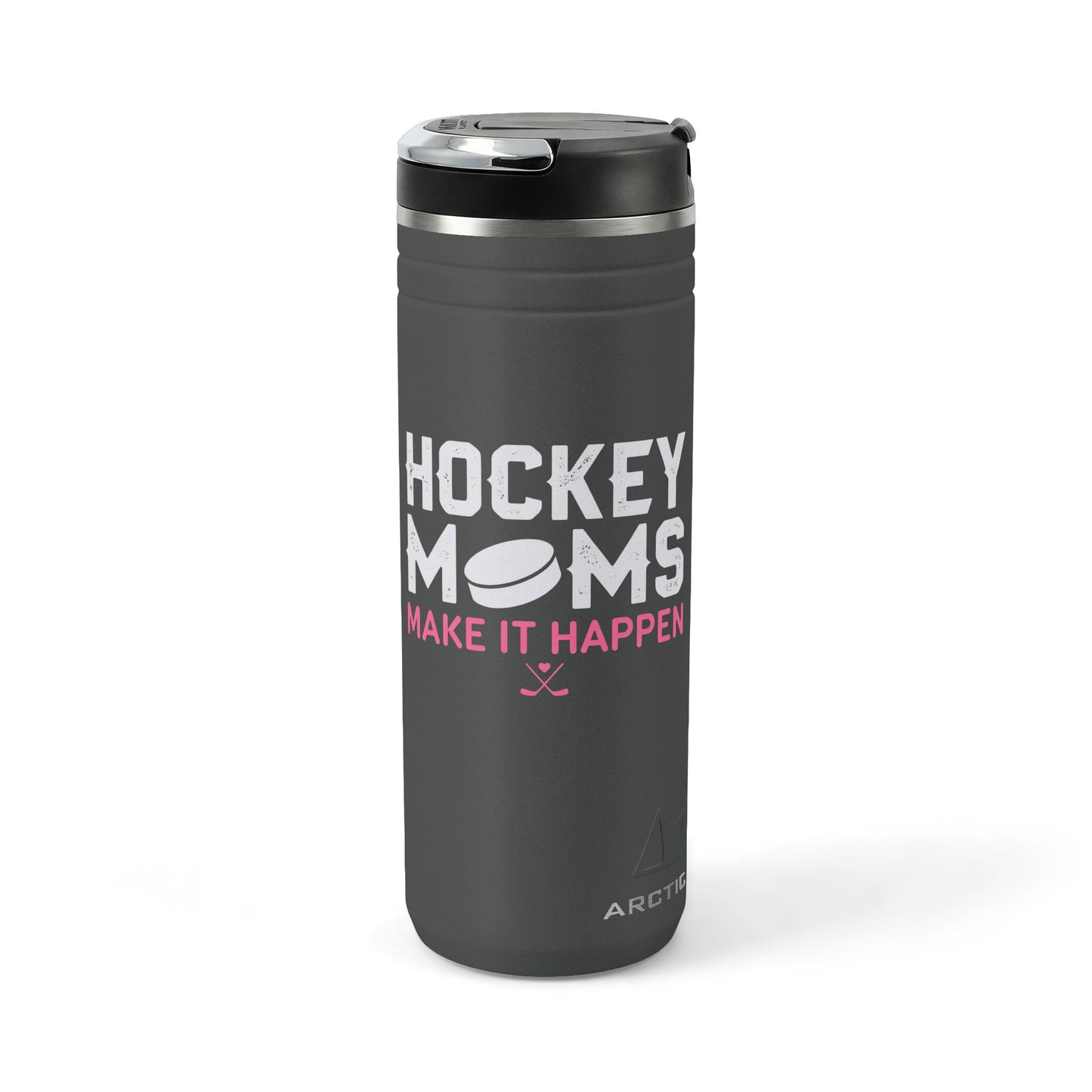 Titan 24oz Thermal Straw Tumbler — “Hockey Moms Make It Happen” Insulated Travel Cup