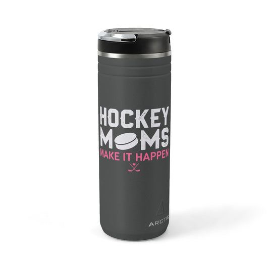 Titan 24oz Thermal Straw Tumbler — “Hockey Moms Make It Happen” Insulated Travel Cup