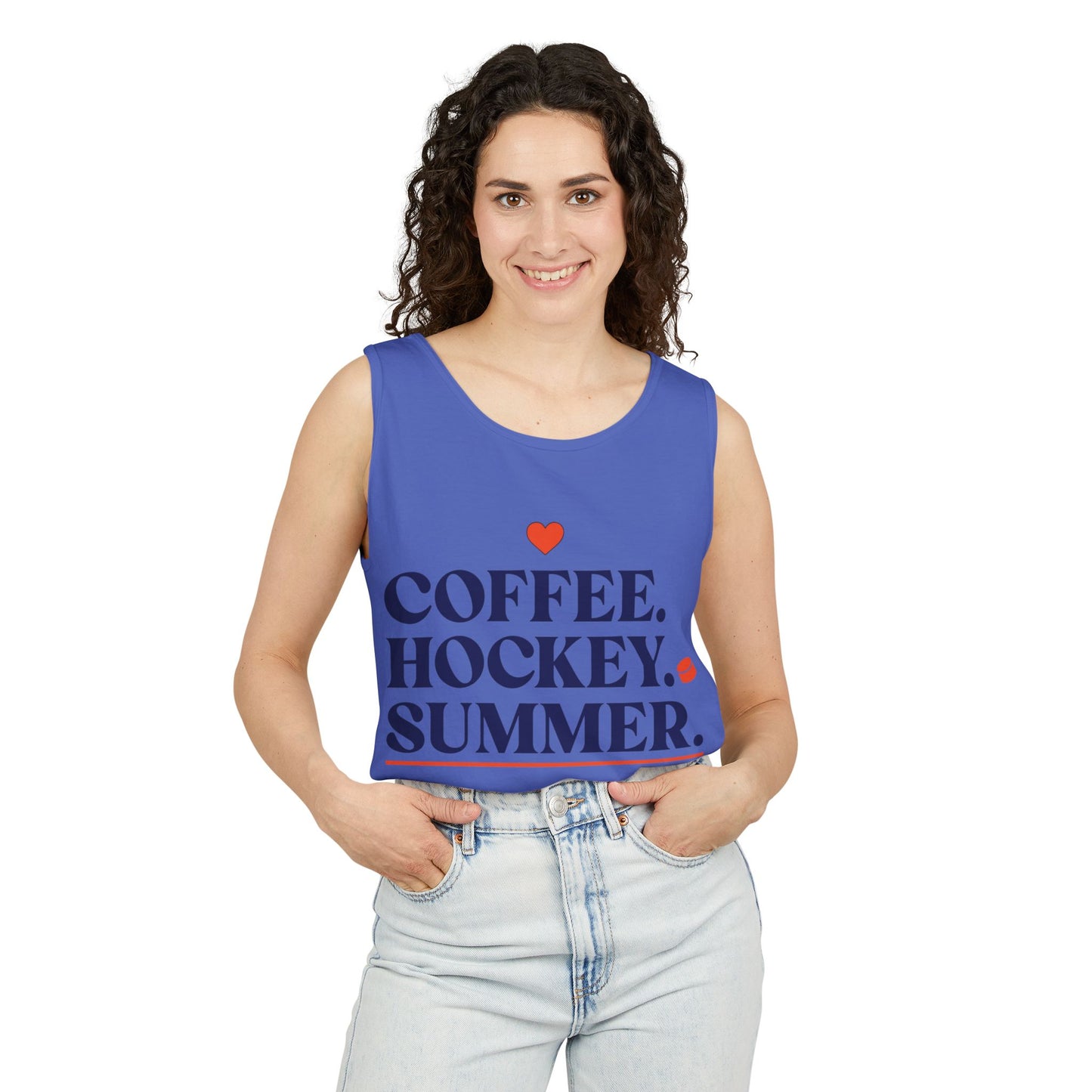 Coffee. Hockey. Summer. Tank Top