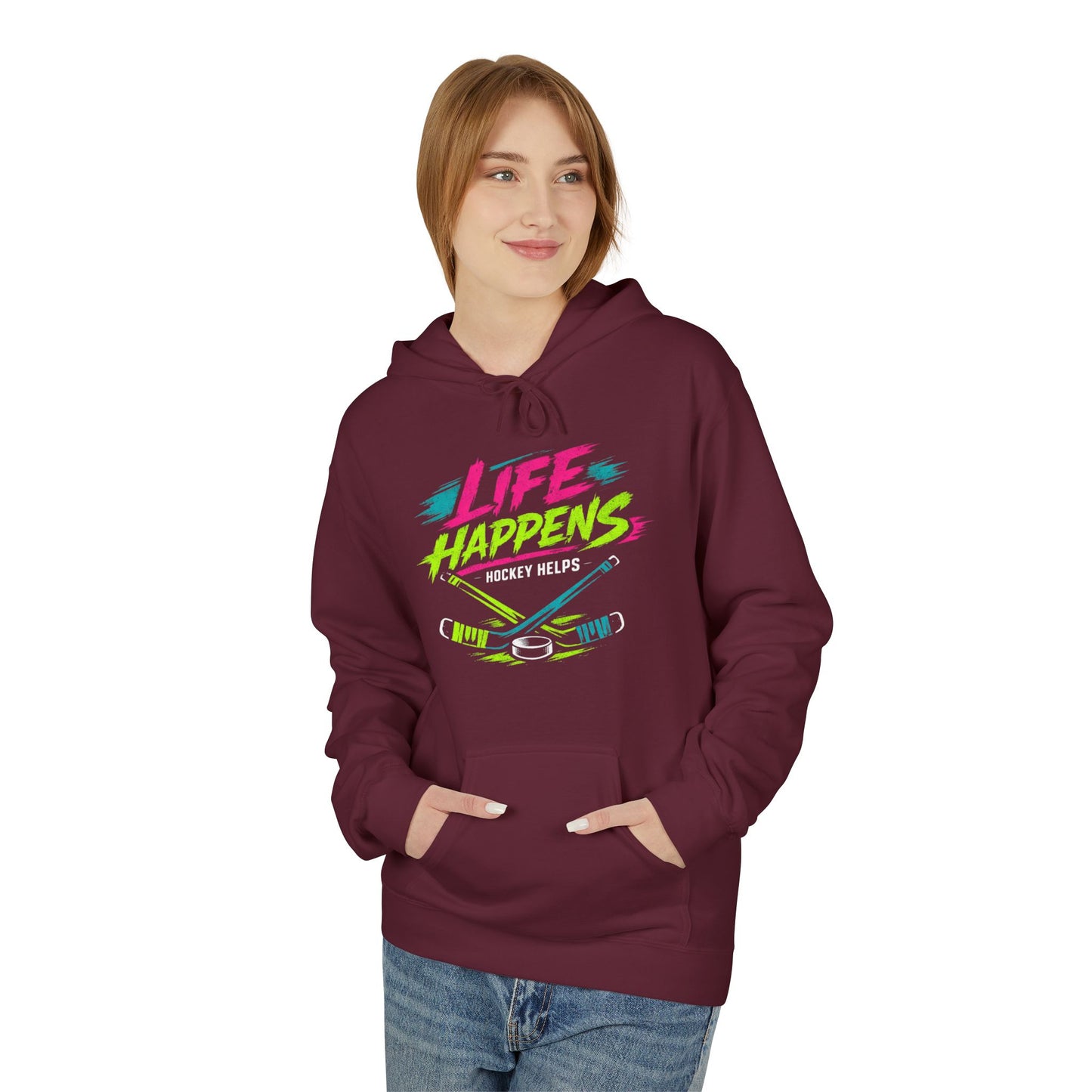 Hockey 'Life Happens' Fleece Hoodie