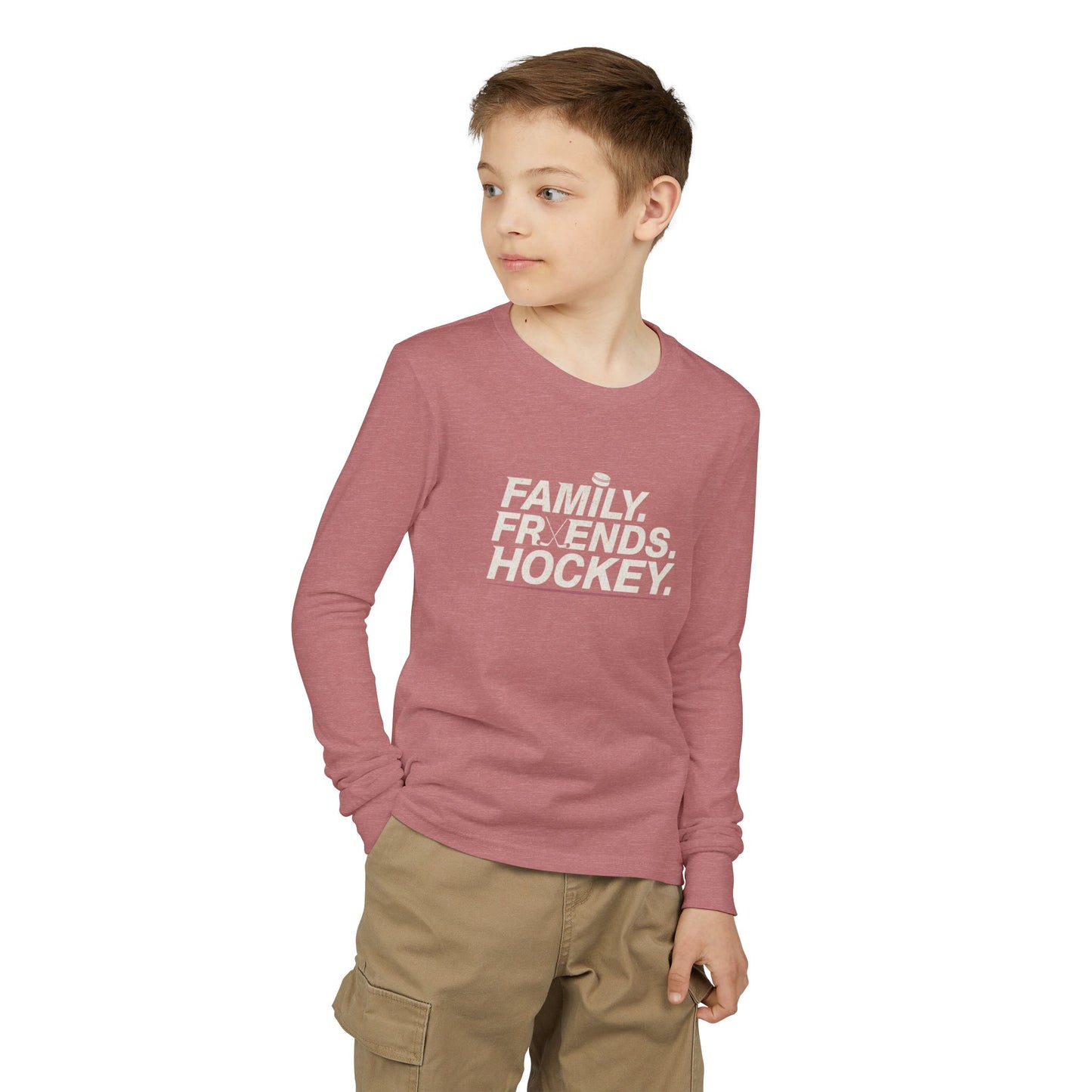 Family Friends Hockey Youth Long Sleeve Tee
