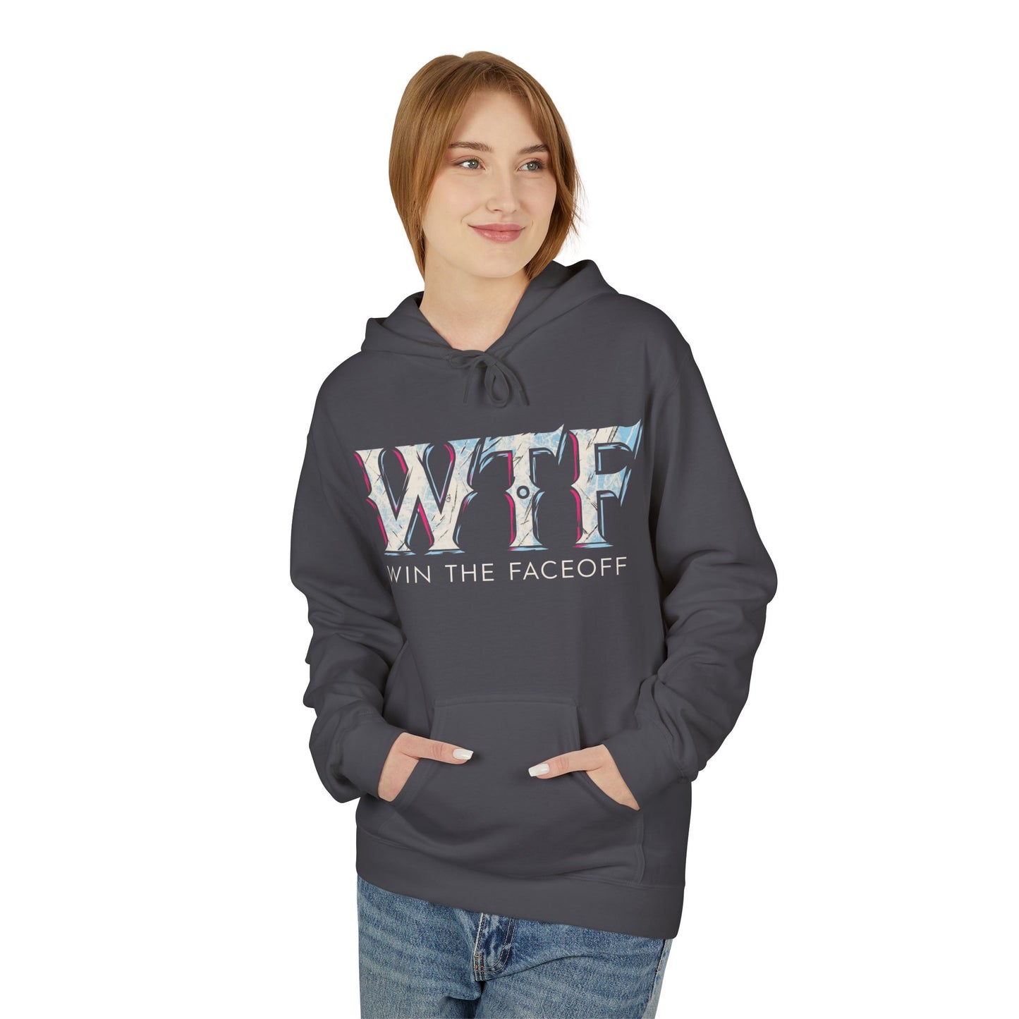 W T F Win The Faceoff Fleece Hoodie