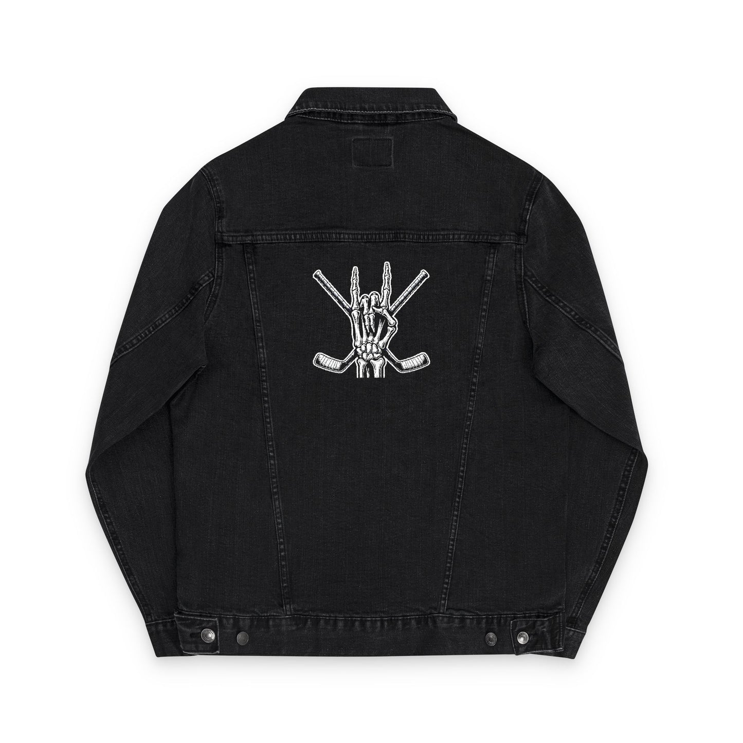 Hockey Mom Denim Jacket with Embroidery