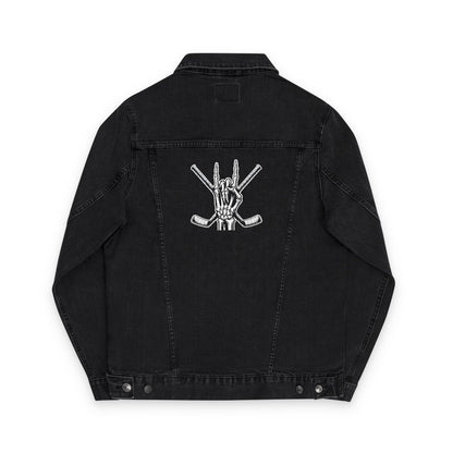 Hockey Mom Denim Jacket with Embroidery