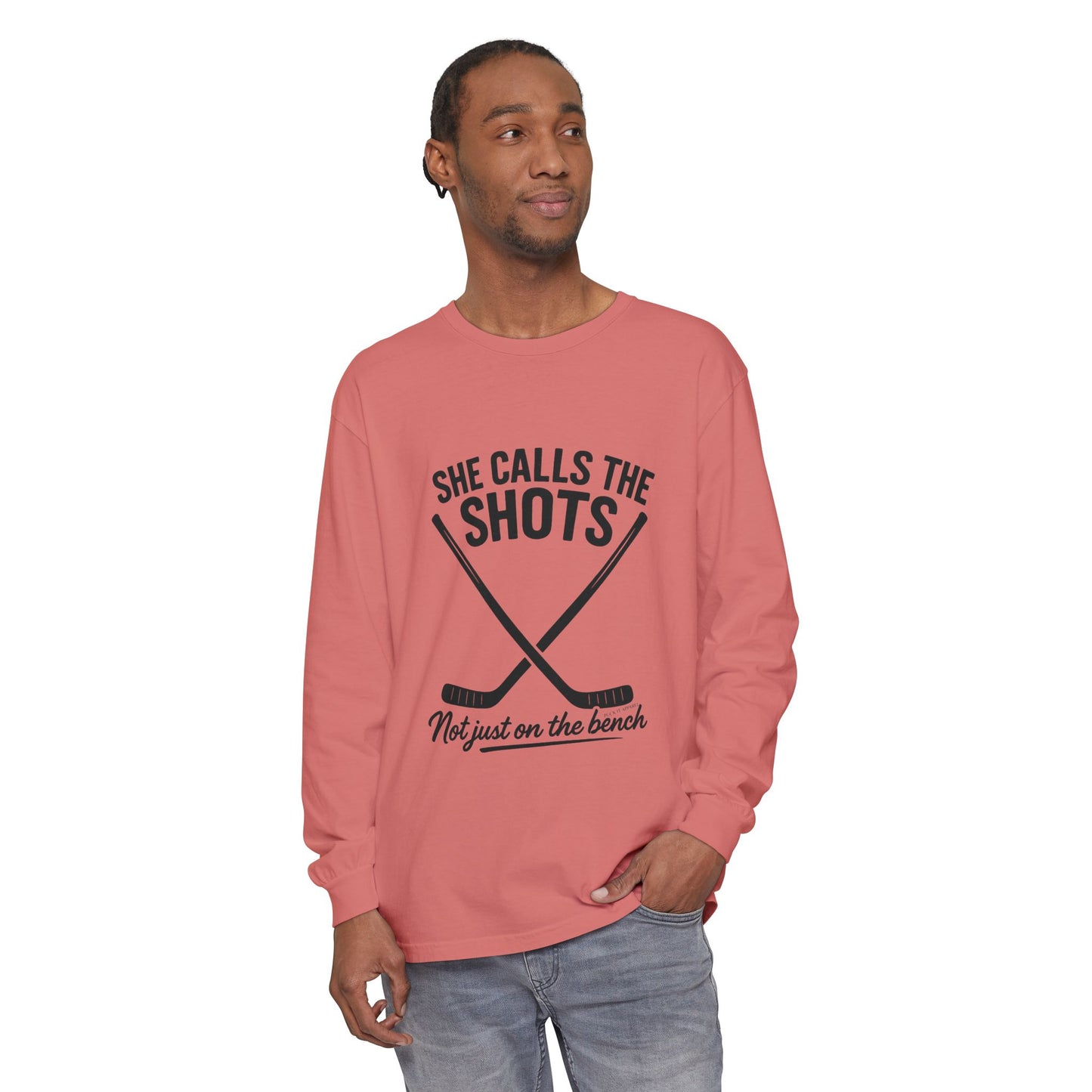 Female Hockey Coach Long Sleeve Shirt - She Calls the Shots, Sports Apparel, Gift for Athletes