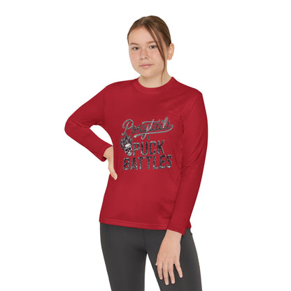 Ponytails & Puck Battles Youth Long Sleeve by Sport-Tek