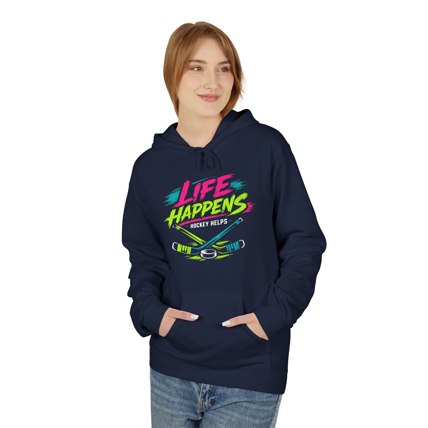 Hockey 'Life Happens' Fleece Hoodie
