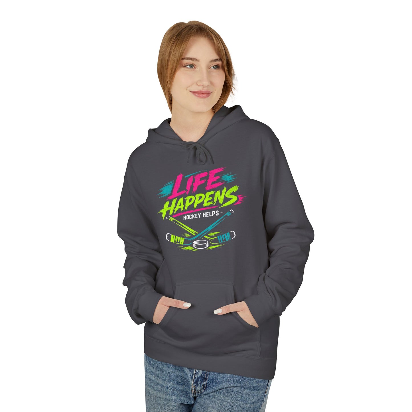 Hockey 'Life Happens' Fleece Hoodie