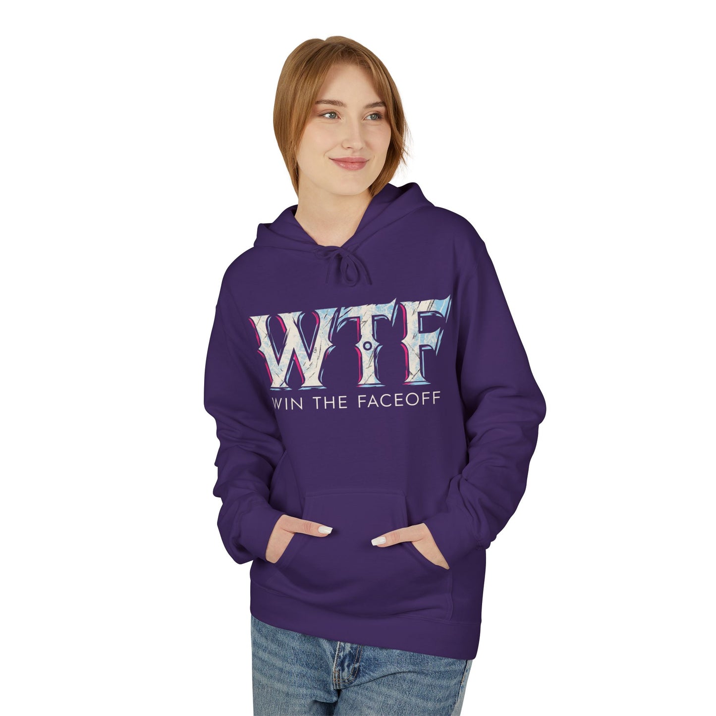 W T F Win The Faceoff Fleece Hoodie