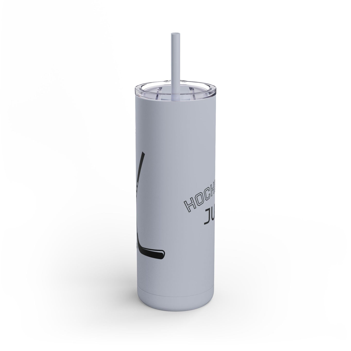 Hockey Themed Skinny Tumbler, Personalized Travel Mug, Sports Team Gift, Hockey Fan Merchandise, Unique Cup for Players