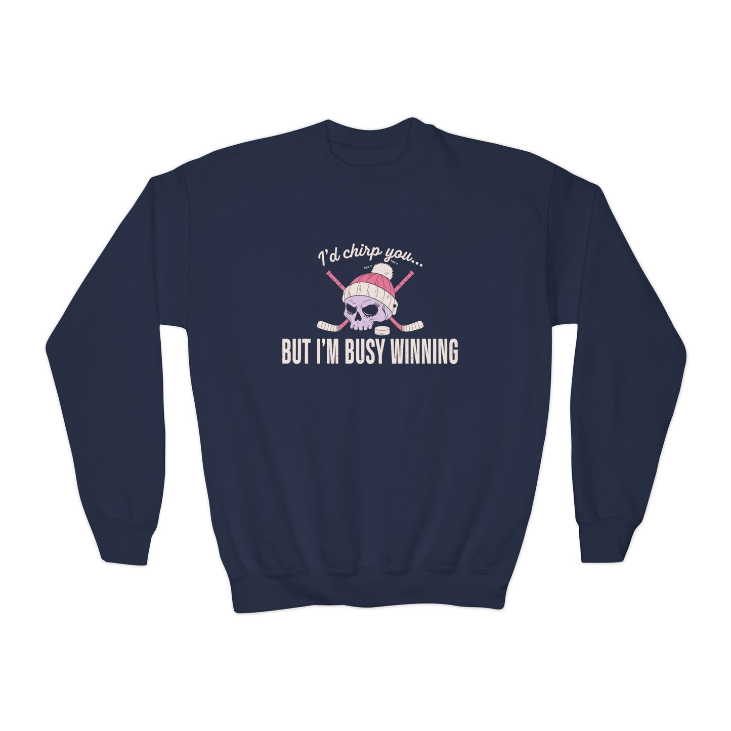 Youth Crewneck Sweatshirt — “I’d Chirp You… But I’m Busy Whining”
