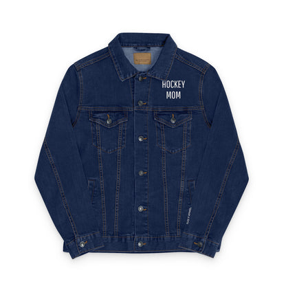 Hockey Mom Denim Jacket with Embroidery