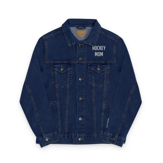 Hockey Mom Denim Jacket with Embroidery