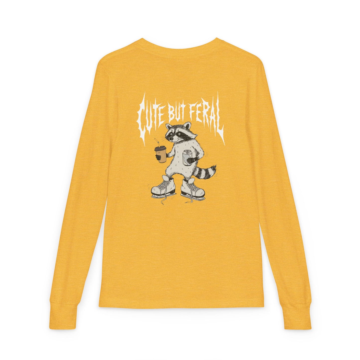 Cute But Feral Youth Long Sleeve Tee — Youth Jersey Shirt with Raccoon Graphic