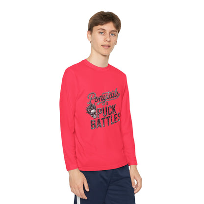 Ponytails & Puck Battles Youth Long Sleeve by Sport-Tek