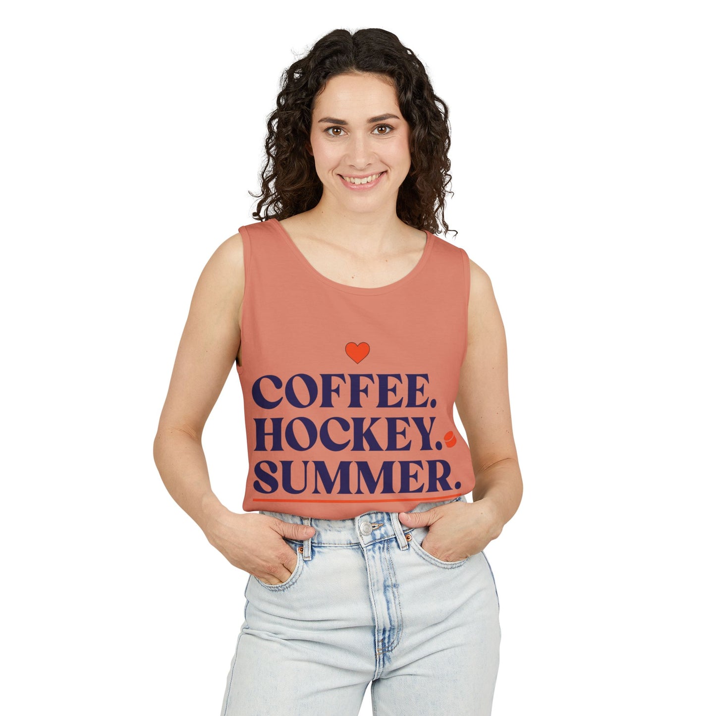Coffee. Hockey. Summer. Tank Top