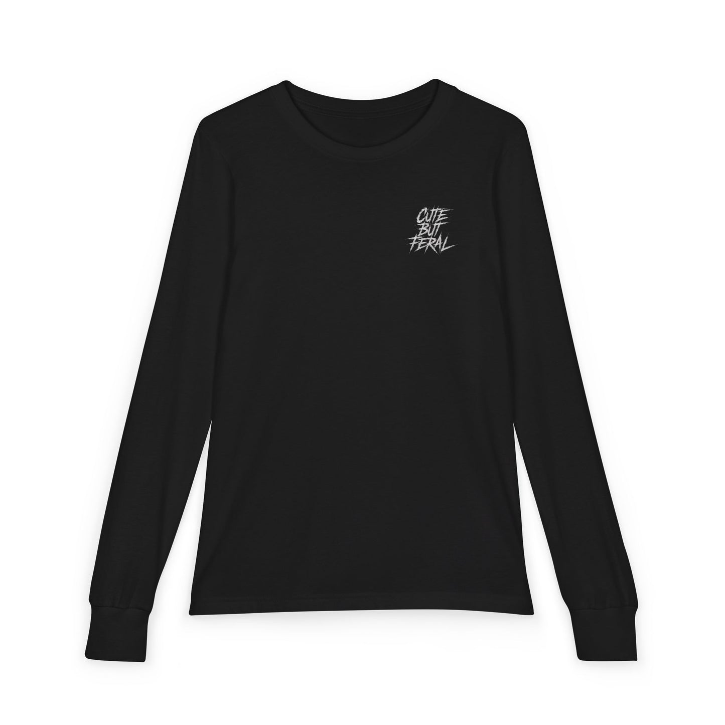 Cute But Feral Youth Long Sleeve Tee — Youth Jersey Shirt with Raccoon Graphic