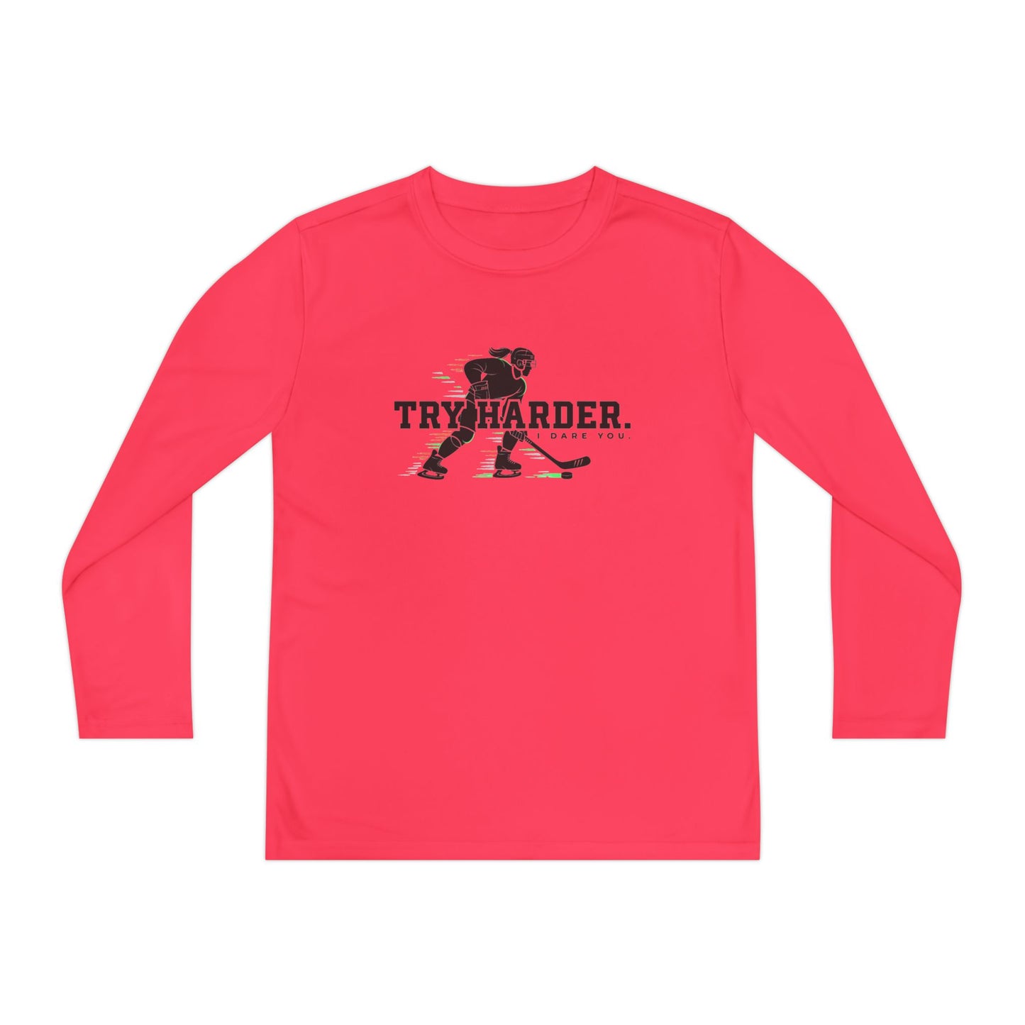 Try Harder Hockey Youth Long Sleeve Tee