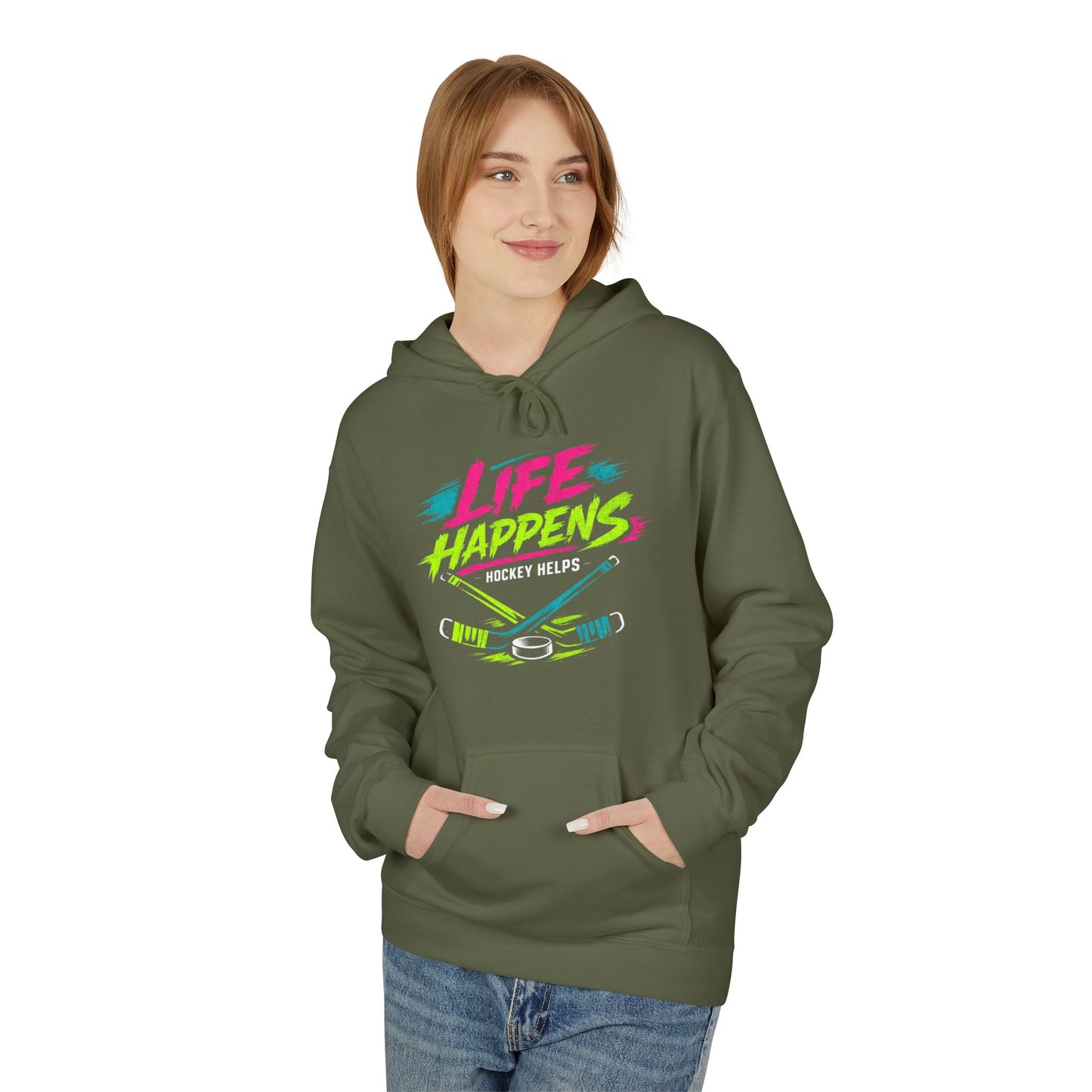 Hockey 'Life Happens' Fleece Hoodie