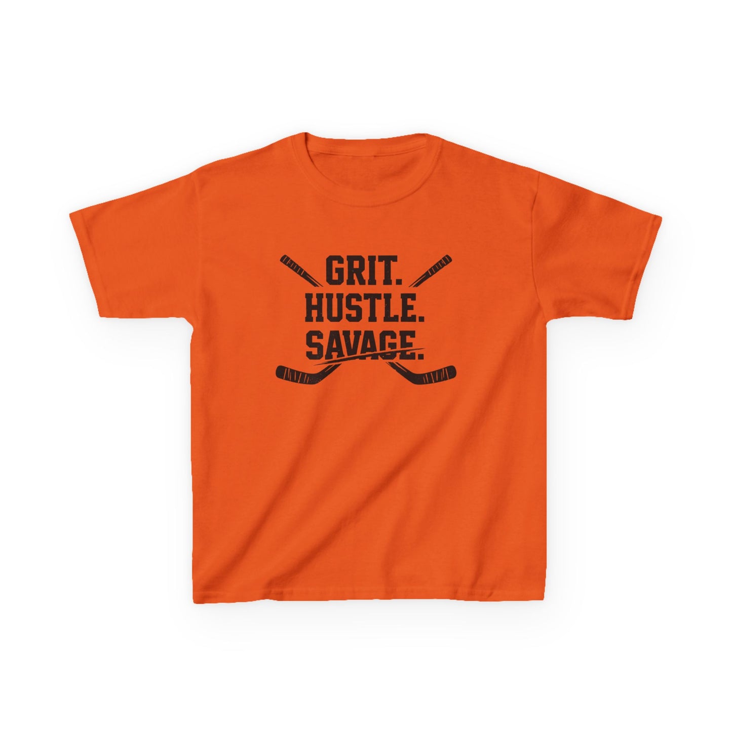 Kids Hockey Tee — "Grit. Hustle. Savage."