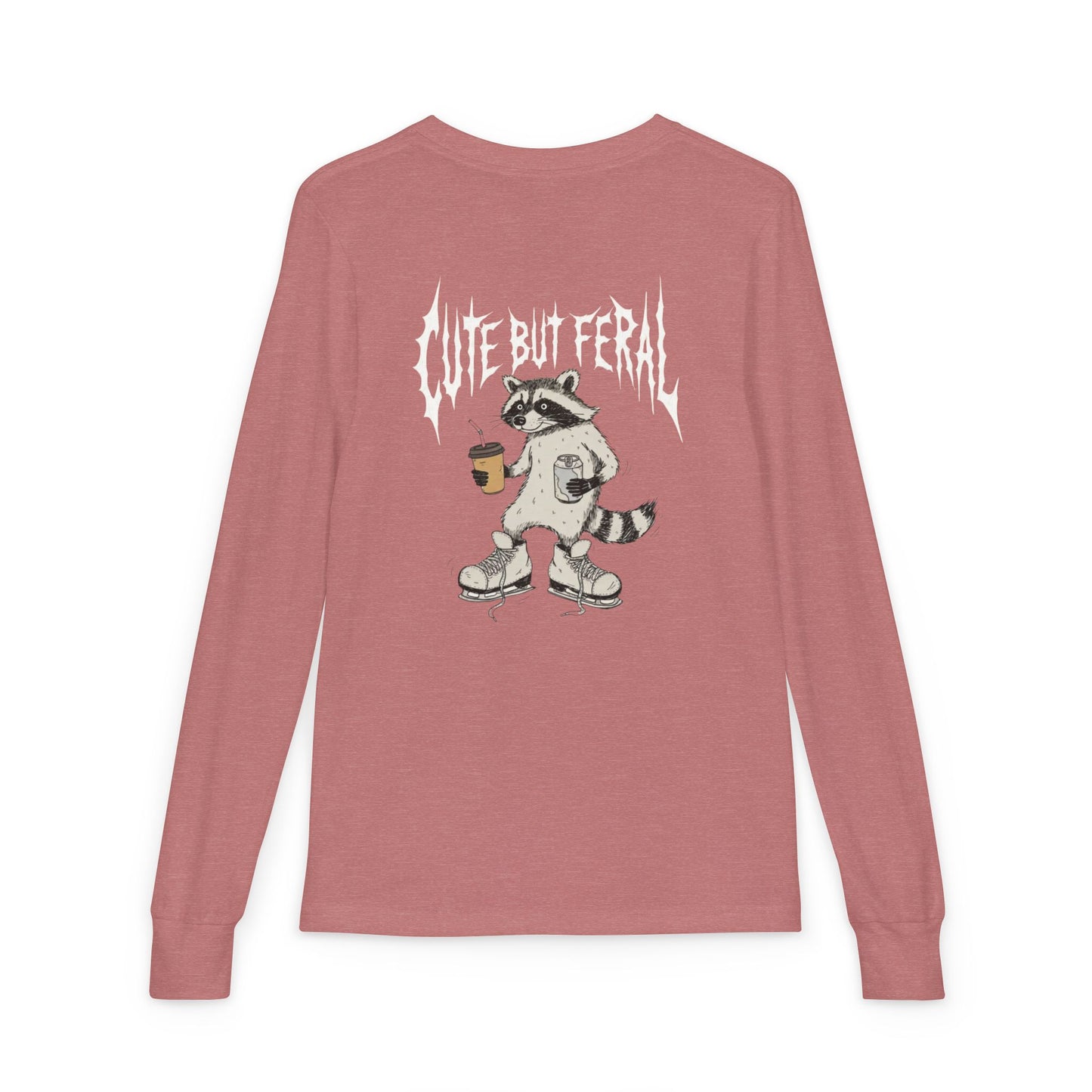 Cute But Feral Youth Long Sleeve Tee — Youth Jersey Shirt with Raccoon Graphic