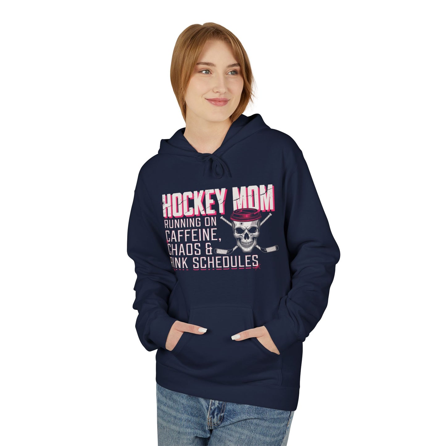 Hockey Mom Hoodie — “Running on Caffeine, Chaos & Rink Schedules”
